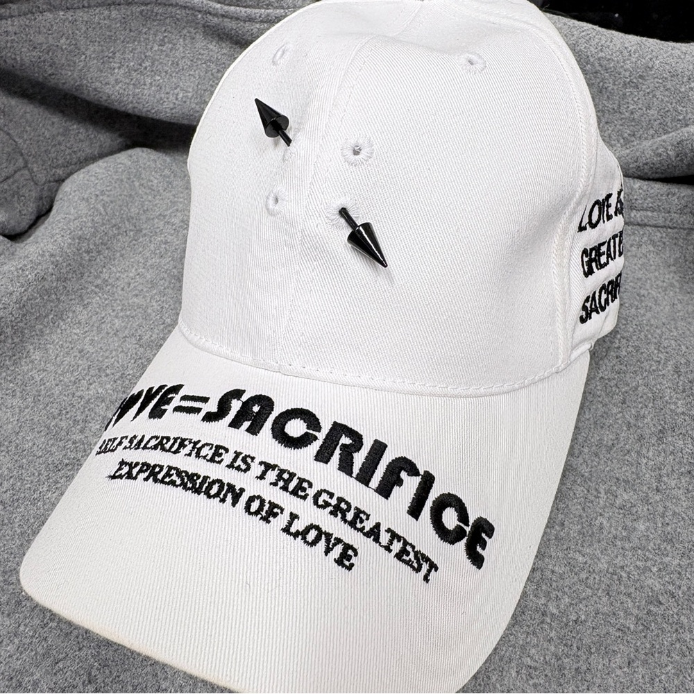 White Love Sacrifice Embroidered Cap